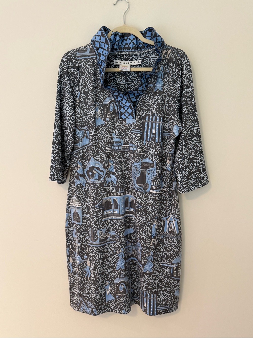 Gretchen Scott "Ruffneck" Dress in the "Palanquin Party" Print | Size L